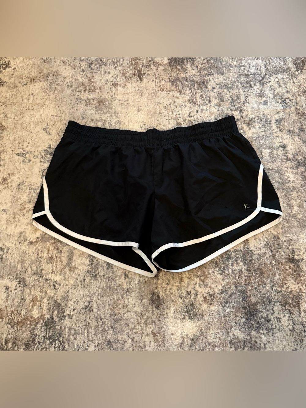 Danskin Now Black Athletic Shorts with White Piping